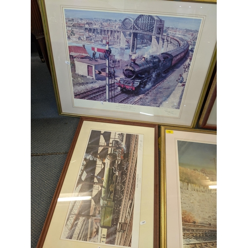 196 - Two Terence Cuneo signed limited edition prints together with a John Cullingworth watercolour and a ... 