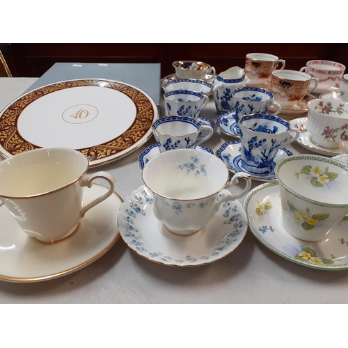 136 - A Coalport Indian Tree Blue part coffee set, together with a Royal Worcester cake plate, boxed, and ... 