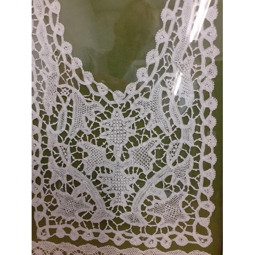 109 - Eight samples of early 20th century crochet lace to include a collar, possibly Honiton, all mounted ... 