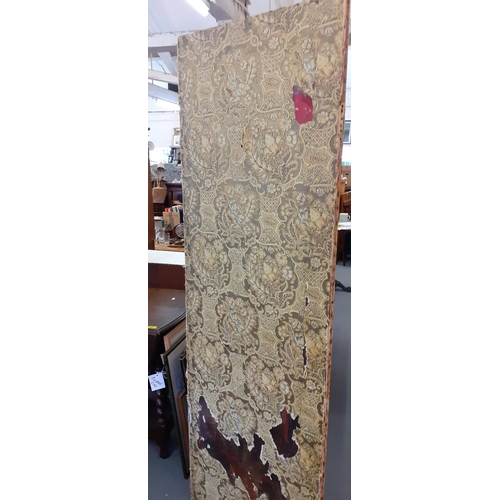 130 - A folding vintage 2 panel screen with decoupage to one side and floral paper to the other A/F, 182cm... 