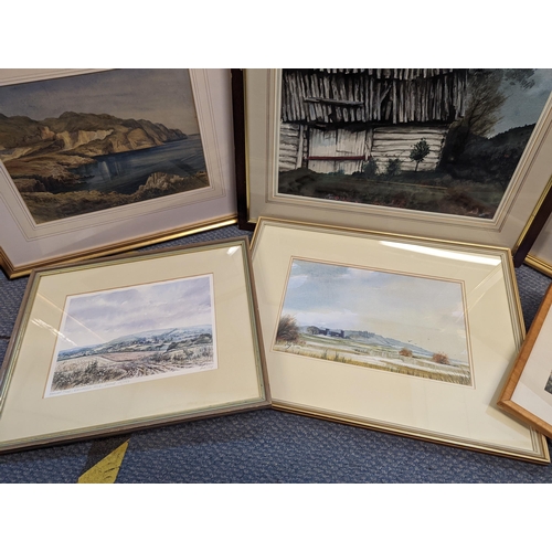 175 - Two early 20th century watercolours RE - a coastal scene, MS - a river scene, SP Jefferies - a lands... 