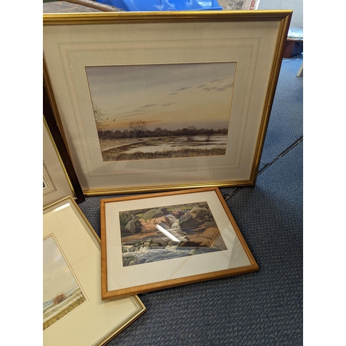 175 - Two early 20th century watercolours RE - a coastal scene, MS - a river scene, SP Jefferies - a lands... 