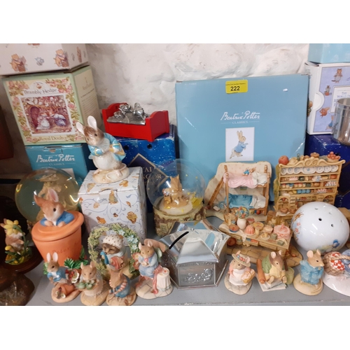 222 - Collectables to include Beatrix Potter, Bramley Hedge and Border Fine Arts together with christening... 