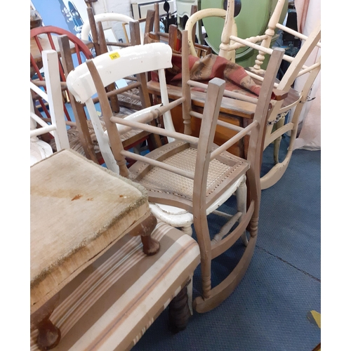 308 - A large quantity of vintage chairs and stools, most requiring attention. Location:LAM