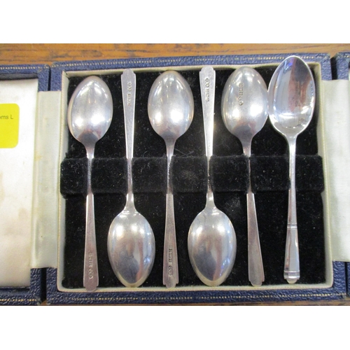 177 - Silver to include a set of six Elizabeth II teaspoons, Birmingham 1959 maker's mark for Turner & Sim... 