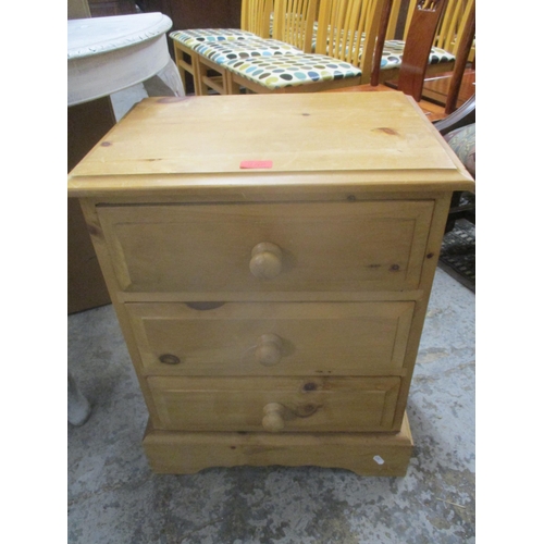 365 - Small furniture to include a Contemporary pine three drawer bedside chest on plinth base, 63cm x 485... 