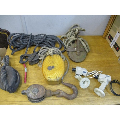 368 - A box of various Indian locks and other locks, a man trap, handcuffs and other items together with a... 