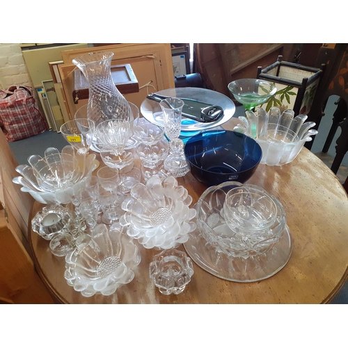 241 - A quantity of domestic glassware to include champagne coupes and a Dartington vase
Location: RAF