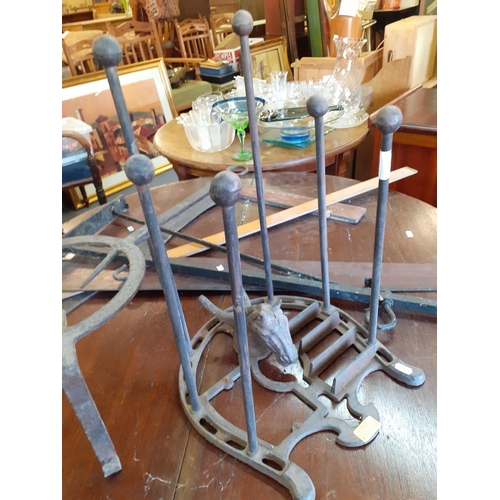 337 - A Victorian breakfast table with central mahogany pedestal A/F, mixed rulers, a marble washstand top... 