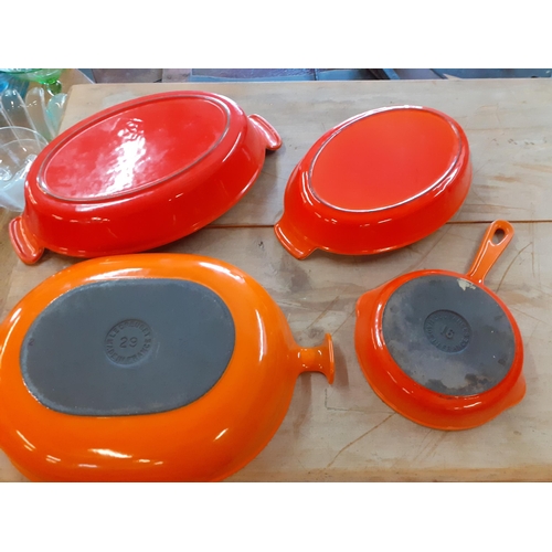 339 - Four Le Crueset and similar items in burnt orange
Location: RAF