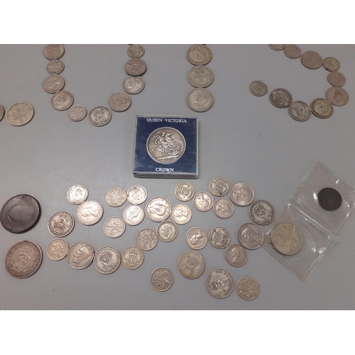 346 - A collection of British coins to include silver, Crowns and Georgian examples Location: A4B