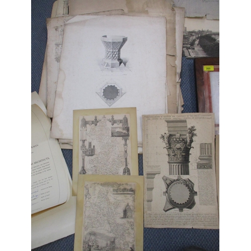 265 - A mixed lot of architectural prints, plans and other items to include certificates qualifying for th... 