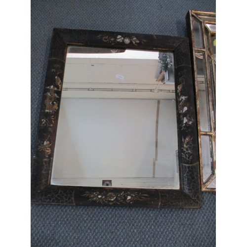 266 - A mixed lot of wall mirrors, and framed and glazed posters to include a chinoiserie mirror, faux bam... 