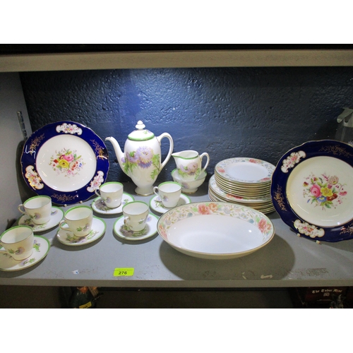 276 - A Royal Doulton Glamis Thistle pattern part coffee set, Royal Doulton Claudia pattern plates and a d... 