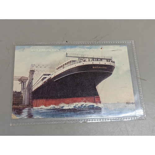 385 - A collection of tea cards, cigarette cards, postcards, exhibition memorabilia of White Star Lines Ol... 