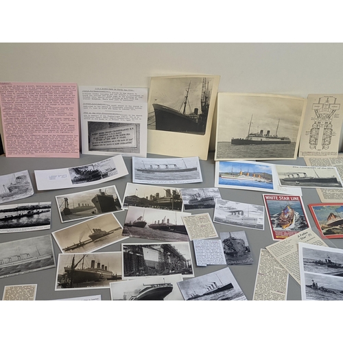 385 - A collection of tea cards, cigarette cards, postcards, exhibition memorabilia of White Star Lines Ol... 