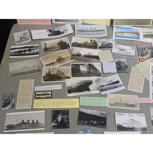 385 - A collection of tea cards, cigarette cards, postcards, exhibition memorabilia of White Star Lines Ol... 