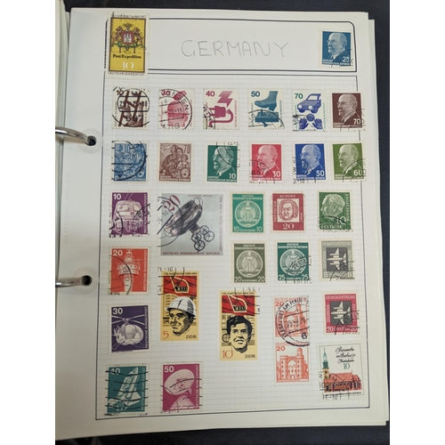 386 - A collection of World stamps in seven albums to include GB Victorian penny reds, various loose stamp... 