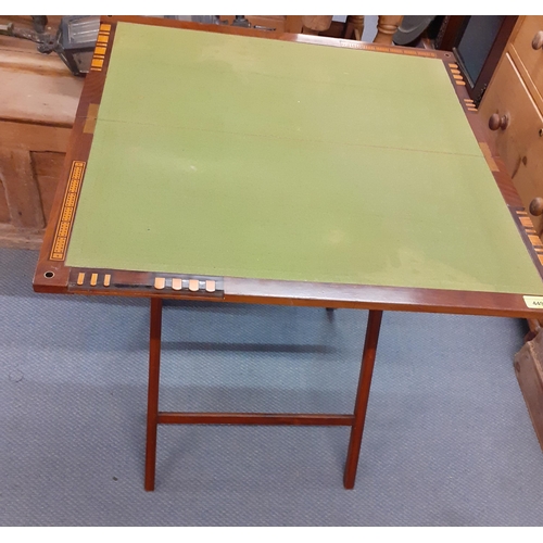 449 - A late 19th/early 20th century W. Thornhill coaching/games table, 72cm h x 68cm w
Location: ROS