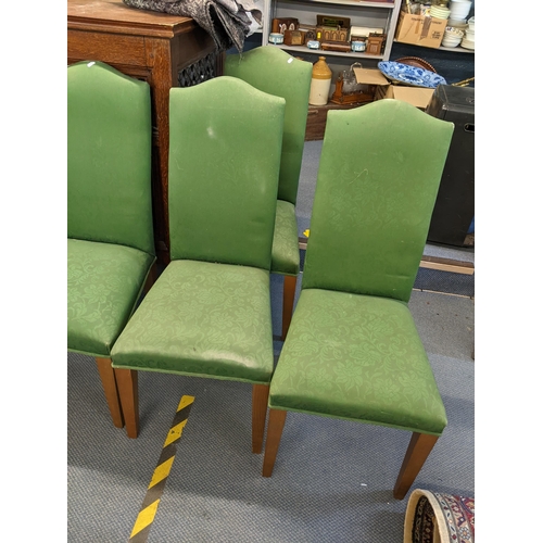 456 - A set of six reproduction high back dining chairs on tapering legs
Location: ROS