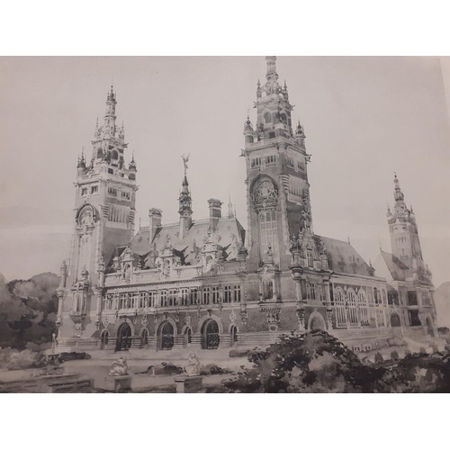 91 - A folio of The Palace of Peace at The Hague, 76 plates, 1907, International Competition of the Carne... 