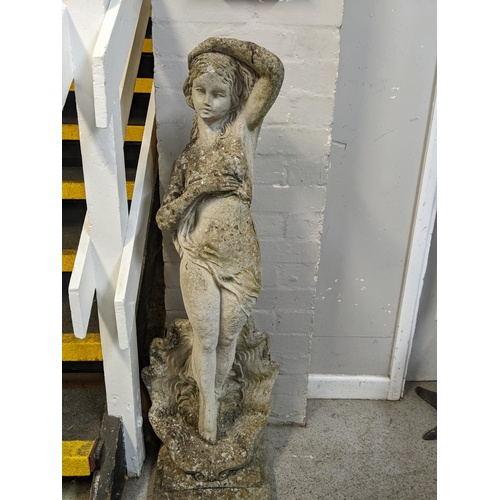 218 - A weathered cast stone statue The Birth of Venus Location: FOYER