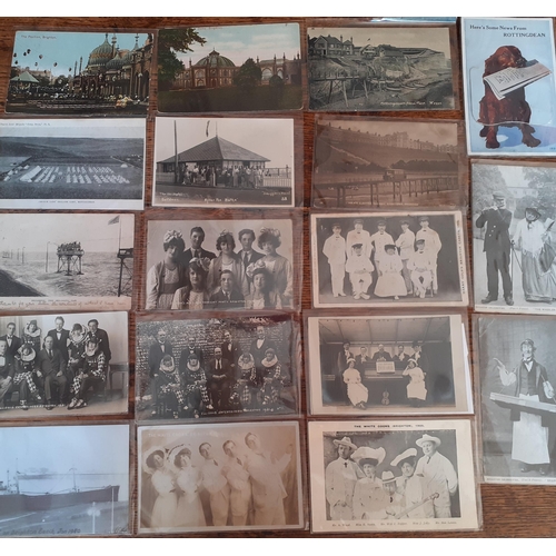 14 - A quantity of early to late 20th century postcards to include Brighton, Brean Sands and Bramber, all... 