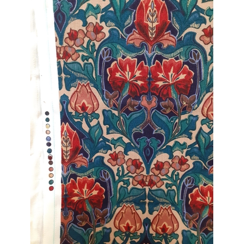 22 - A bolt of late 20th Century William Morris style fabric, approx 5 metres x 1.32m wide, having a crea... 