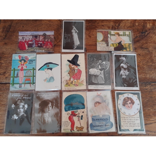 34 - A quantity of early to mid 20th Century postcards, to include hat and harem skirt references, includ... 