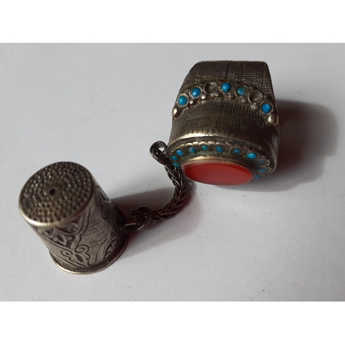 51 - A quantity of mainly Afghanistan and Turkmenistan jewellery to include white metal items inset with ... 