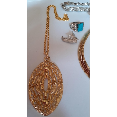 8 - Christian Dior- A 20th Century CD gold tone necklace having 31 white paste stones A/F (one missing) ... 