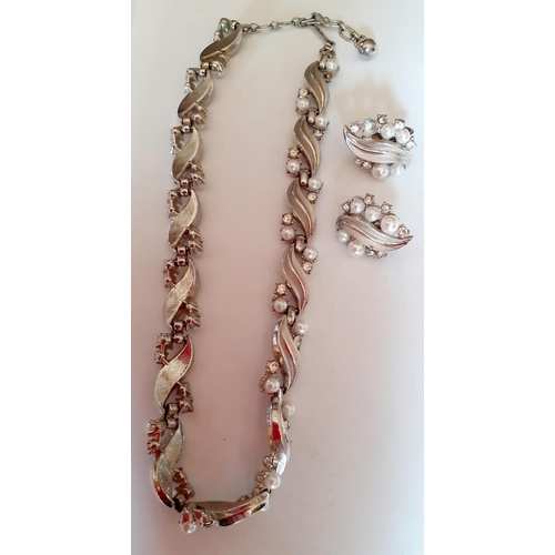 8 - Christian Dior- A 20th Century CD gold tone necklace having 31 white paste stones A/F (one missing) ... 