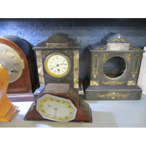 186 - The component parts of clocks and cases to include mainly early 20th century examples, three Chinois... 