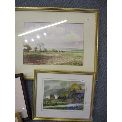 68 - A quantity of framed and glazed prints and watercolours to include a watercolour signed Philip Allco... 