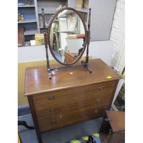 77 - A mixed lot of small furniture to include an Edwardian mahogany three drawer chest with inlaid decor... 