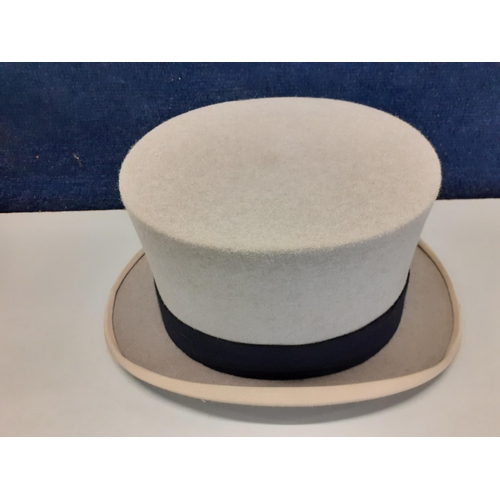 24 - A vintage Locke & Co grey felt top hat in original box, 8