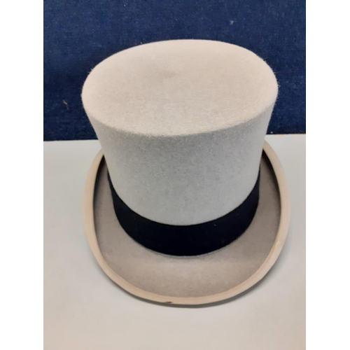 24 - A vintage Locke & Co grey felt top hat in original box, 8