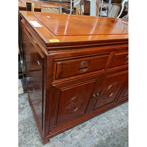 125 - A 20th century Chinese sideboard having four drawers with four drawers below, 86.5h x 152.5w
Locatio... 