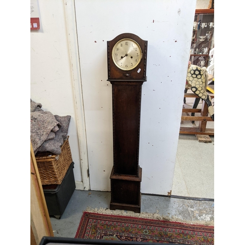 34 - A selection of early/mid 20th century Napoleon hat mantle clocks, together with an oak cased 8 day g... 