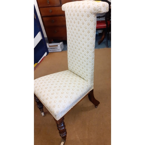 367 - A reupholstered prie dieu occasional chair on rosewood legs
Location: RWF