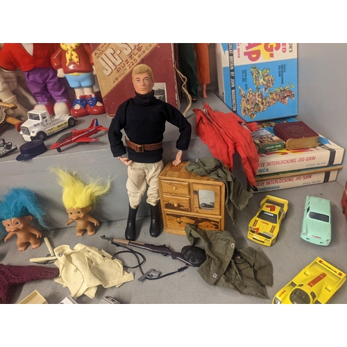 376 - Toys to include a 1960's Action Man doll, diecast and other vehicles
Location: LWB