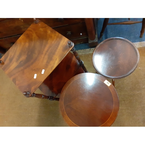 380 - Two reproduction wine tables and a mahogany three tier wotnot
Location: RWF/RAM