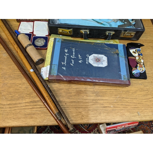 48 - A mixed lot to include Masonic regalia, cigars, walking sticks and other items
Location: BR/LWF