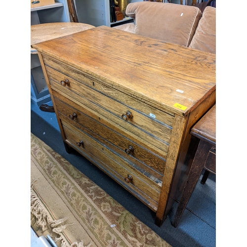 359 - Mixed furniture to include an early 20th century oak chest, Victorian occasional table and a Victori... 