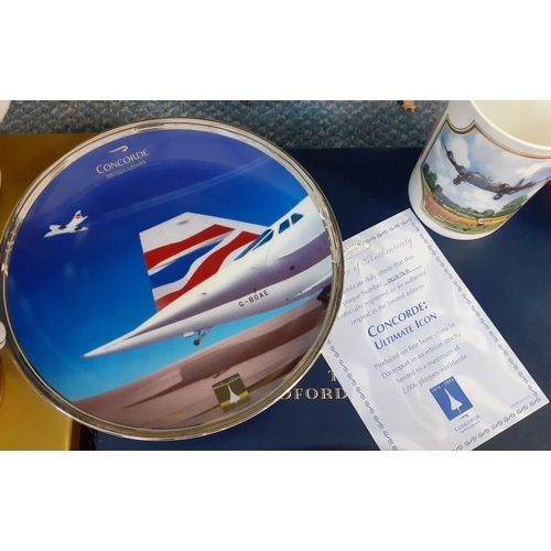 412 - Collectors plates to include Concorde Dream Fleet by Davenport and Spode and china mugs
Location: BR