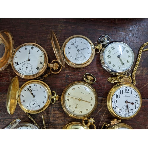 442 - Mixed pocket watches to include a gold plated half hunter keyless want watch and others
Location: CA... 