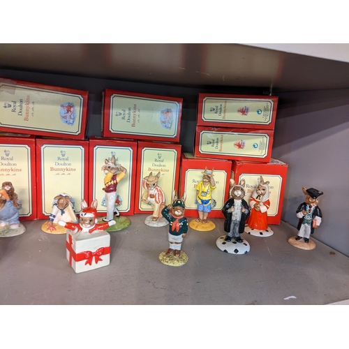 10 - A collection of Seventeen boxed Royal Doulton Bunnykins figures to include Father Bunny, School Mast... 