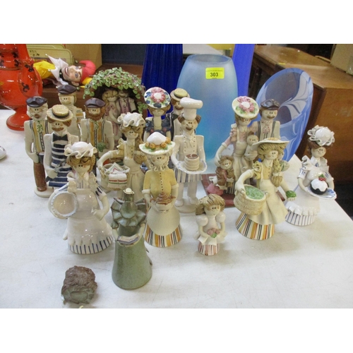 303 - A collection of late 20th century art glass and studio pottery to include a collection of Laura Dunn... 