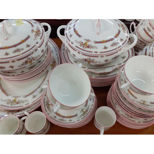 411 - A Coalport Montdore dinner service having a white ground with floral sprays Location: BR