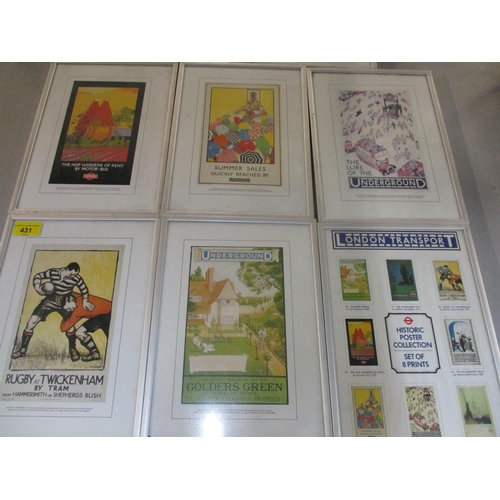 431 - A set of eight framed and glazed prints of the London Transport Historic Poster Collection, circa 19... 